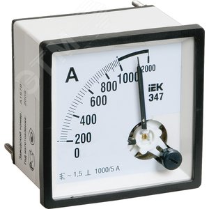 Амперметр Э47 1000/5А 96х96 AC включение через трансформатор 1.5 класс точности - IEK (ИЭК)