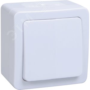 Гермес PLUS Выключатель одноклавишный проходной наружный белый IP54 - IEK (ИЭК)