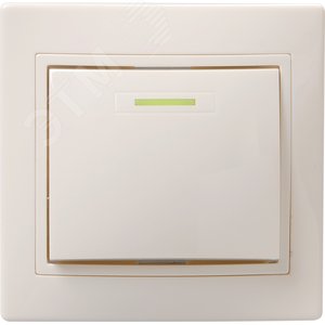 KVARTA Выключатель 1-клавишный с индикацией 10А ВС10-1-1-ККм кремовый GENERICA