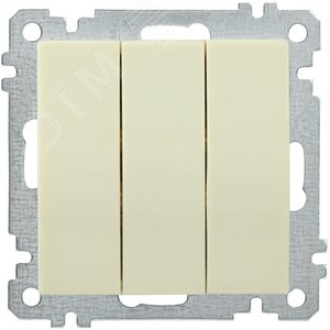 ВС10-3-0-Б Выключатель трехклавишный 10А BOLERO кремовый