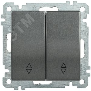 ВС10-2-2-Б Выключатель двухклавишный проходная 10А BOLERO антрацит