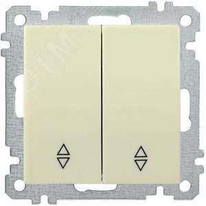 ВС10-2-2-Б Выключатель двухклавишный проходной 10А BOLERO кремовый