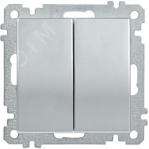ВС10-2-0-Б Выключатель двухклавишный 10А BOLERO серебрянный