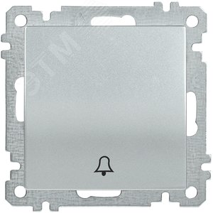 ВС10-1-4-Б Выключатель одноклавишный кнопочный 10А BOLERO серебрянный