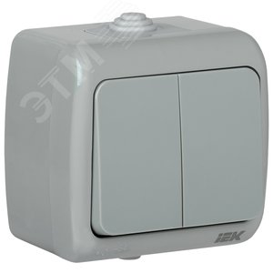 AQUATIC Выключатель 2 клавишный открытой установки10А IP54 ВС-20-2-0-A - IEK (ИЭК)