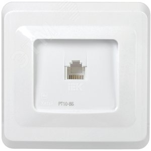 VEGA Розетка 1-местная телефонная RJ11 РТ10-ВБ белый GENERICA