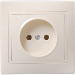 KVARTA Розетка 1-местная без заземления без защитных шторок 10А кер. РС10-2-Км кремовый GENERICA