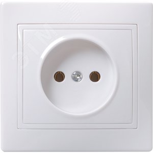 KVARTA Розетка 1-местная без заземления без защитных шторок 10А кер. РС10-2-КБ белый GENERICA