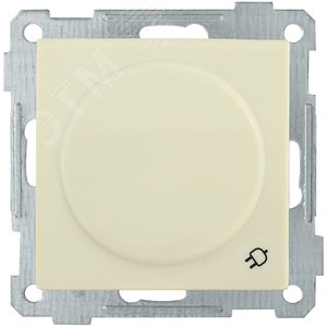 РС16-1-0-Б Розетка с заземляющим контактом с защитной шторкой и крышкой 16А BOLERO кремовый IEK (ERB16-K33-16)