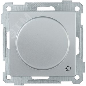РС16-1-0-Б Розетка с заземляющим контактом с защитной шторкой и крышкой 16А BOLERO серебрянная