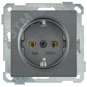 РС11-1-0-Б Розетка с заземляющим контактом 16А BOLERO антрацит