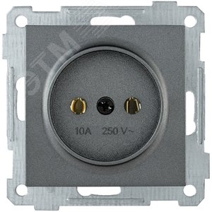 РС10-1-0-Б Розетка без заземляющего контакта 10А BOLERO антрацит - IEK (ИЭК)