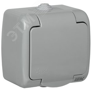 AQUATIC Розетка 1-ая с з/к откр. уст. 16А IP54    РСш12-2-А - IEK (ИЭК)