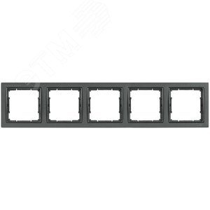 РУ-5-БА Рамка 5 мест. квадратная BOLERO Q1 антрацит | EMB52-K95-Q1 | IEK