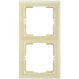 Рамка двухместная вертикальная BOLERO кремовый (EMB21-K33)