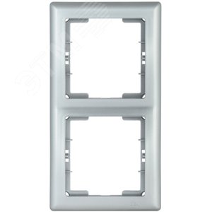 Рамка двухместная вертикальная BOLERO серебряный (EMB21-K23)