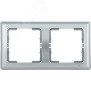 Рамка 2 местная горизонтальная BOLERO серебряный