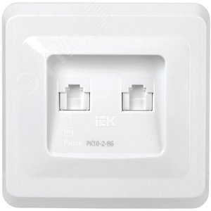 VEGA Розетка 2-местная компьютерная RJ45 кат.5е РК10-2-ВБ белый GENERICA