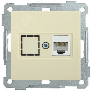 РK10-1-Б Розетка компьютерная RJ45 Cat5e BOLERO кремовый IEK (EKB15-01-K33)
