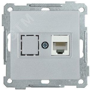 РK11-1-Б Розетка компьютерная RJ45 Cat6 BOLERO серебрянная