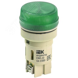 Лампа ENR-22 сигнальная зеленая с подсветкой неон 240В - IEK (ИЭК)