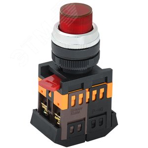 Кнопка красная ABLFP-22 1з+1р с подсветкой неон 240В - IEK (ИЭК)