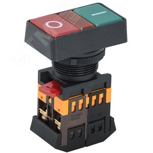 Кнопка PPBB-30N I-O с подсветкой неон 1з+1р 240В - IEK (ИЭК)