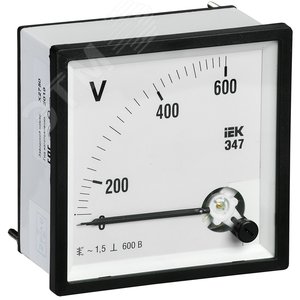 Вольтметр 600 В 72х72 AC непосредственное включение Э47 - IEK (ИЭК)