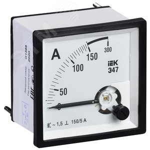 Амперметр 150/5А 96х96 AC через трансформатор Э47 - IEK (ИЭК)