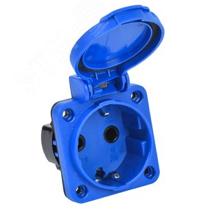 Розетка панельная РП12-3 2Р+РЕ 16А з/к с крышкой IP54 синяя MAGNUM - IEK (ИЭК)