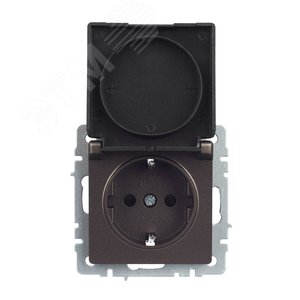 BRITE Розетка с заземлением с защитными шторками и крышкой 16А IP20 РСбш10-3-БрТБ темная бронза - фото 9