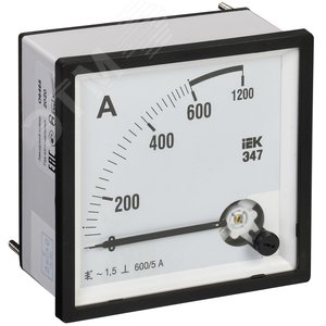 Амперметр Э47 600/5А 72х72 AC включение через трансформатор 1.5 класс точности - IEK (ИЭК)