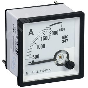 Амперметр 2000/5А 96х96 AC через трансформатор Э47 - IEK (ИЭК)