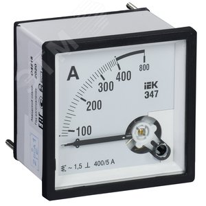 Амперметр 400/5А 96х96 AC через трансформатор Э47 - IEK (ИЭК)