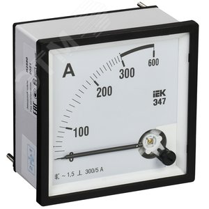 Амперметр Э47 300/5А 72х72 AC включение через трансформатор 1.5 класс точности - IEK (ИЭК)