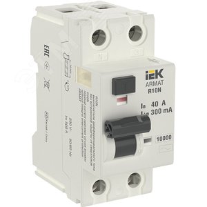 ARMAT Выключатель дифференциального тока R10N 2P 40А 300мА тип AC - IEK (ИЭК)