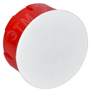 Коробка КМ41007 распаячная для твердых стен d80x40 с крышкой - IEK (ИЭК)