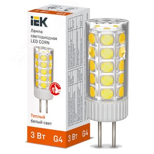 Лампа светодиодная CORN капсула 3Вт 12В 3000К керамика G4 - IEK (ИЭК)