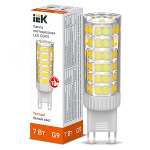 Лампа светодиодная CORN капсула 7Вт 230В 3000К керамика G9 - IEK (ИЭК)