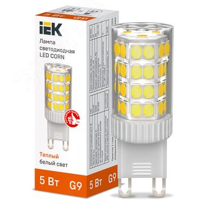 Лампа светодиодная CORN капсула 5Вт 230В 3000К керамика G9 - IEK (ИЭК)
