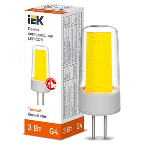 Лампа светодиодная COB капсула 3Вт 230В 3000К керамика G4 - IEK (ИЭК)