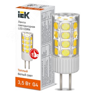 Лампа светодиодная CORN капсула 3,5Вт 230В 3000К керамика G4 - IEK (ИЭК)