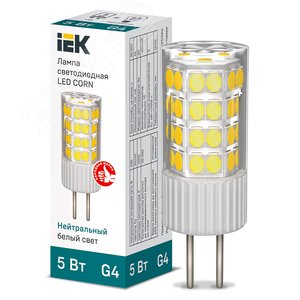 Лампа светодиодная CORN капсула 5Вт 230В 4000К керамика G4 - IEK (ИЭК)