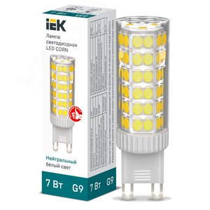 Лампа светодиодная CORN капсула 7Вт 230В 4000К керамика G9 - IEK (ИЭК)