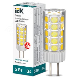 Лампа светодиодная CORN капсула 5Вт 12В 4000К керамика G4 - IEK (ИЭК)