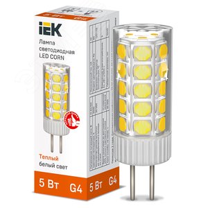 Лампа светодиодная CORN капсула 5Вт 12В 3000К керамика G4 - IEK (ИЭК)