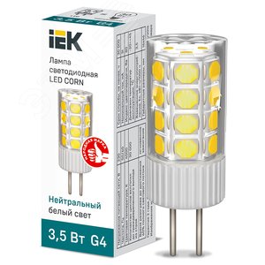 Лампа светодиодная CORN капсула 3,5Вт 230В 4000К керамика G4 - IEK (ИЭК)