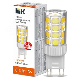 Лампа светодиодная CORN капсула 3,5Вт 230В 3000К керамика G9 - IEK (ИЭК)