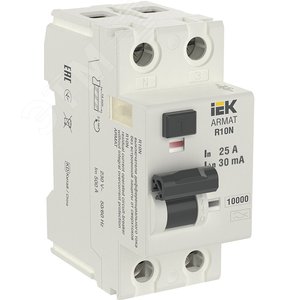 Выключатель дифференциального тока R10N (УЗО) 2п 25А 30мА тип A - IEK (ИЭК)