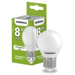 Лампа светодиодная G45 шар 8Вт 230В 4000К E27 GENERICA - IEK (ИЭК)